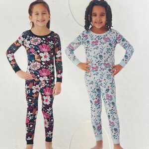 Floral Kids Pajamas -         2 sets Organic Cotton